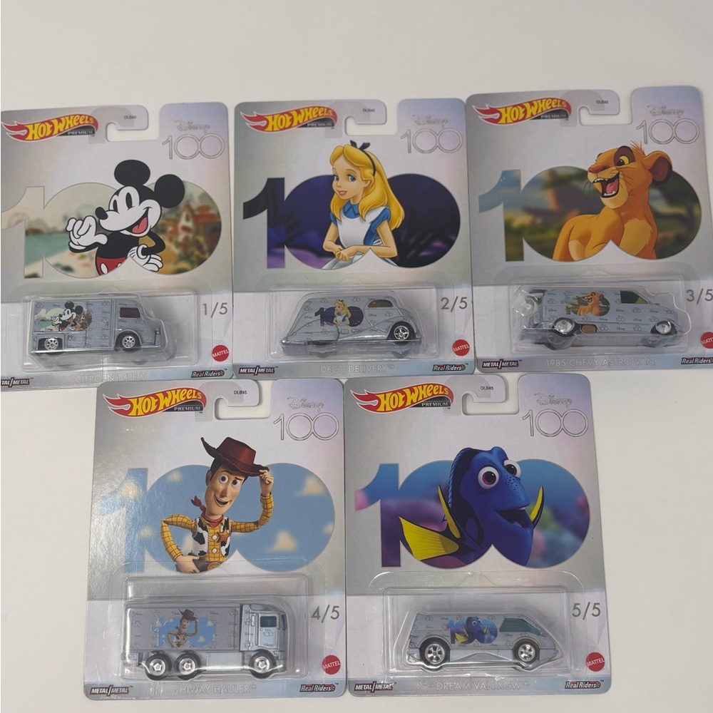 2023 Disney 100 Series Hot Wheels Designer Van set of 5